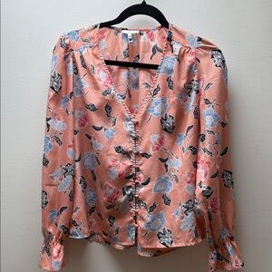 Joie Peach Floral Blouse